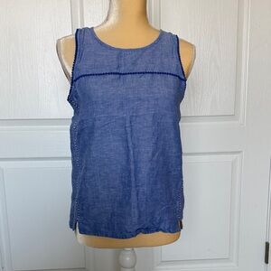JCrew Blue Linen Sleeveless Women's Top